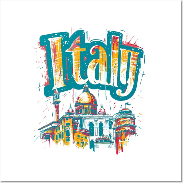 Italy t-shirt Wall Art by GreenMary Design